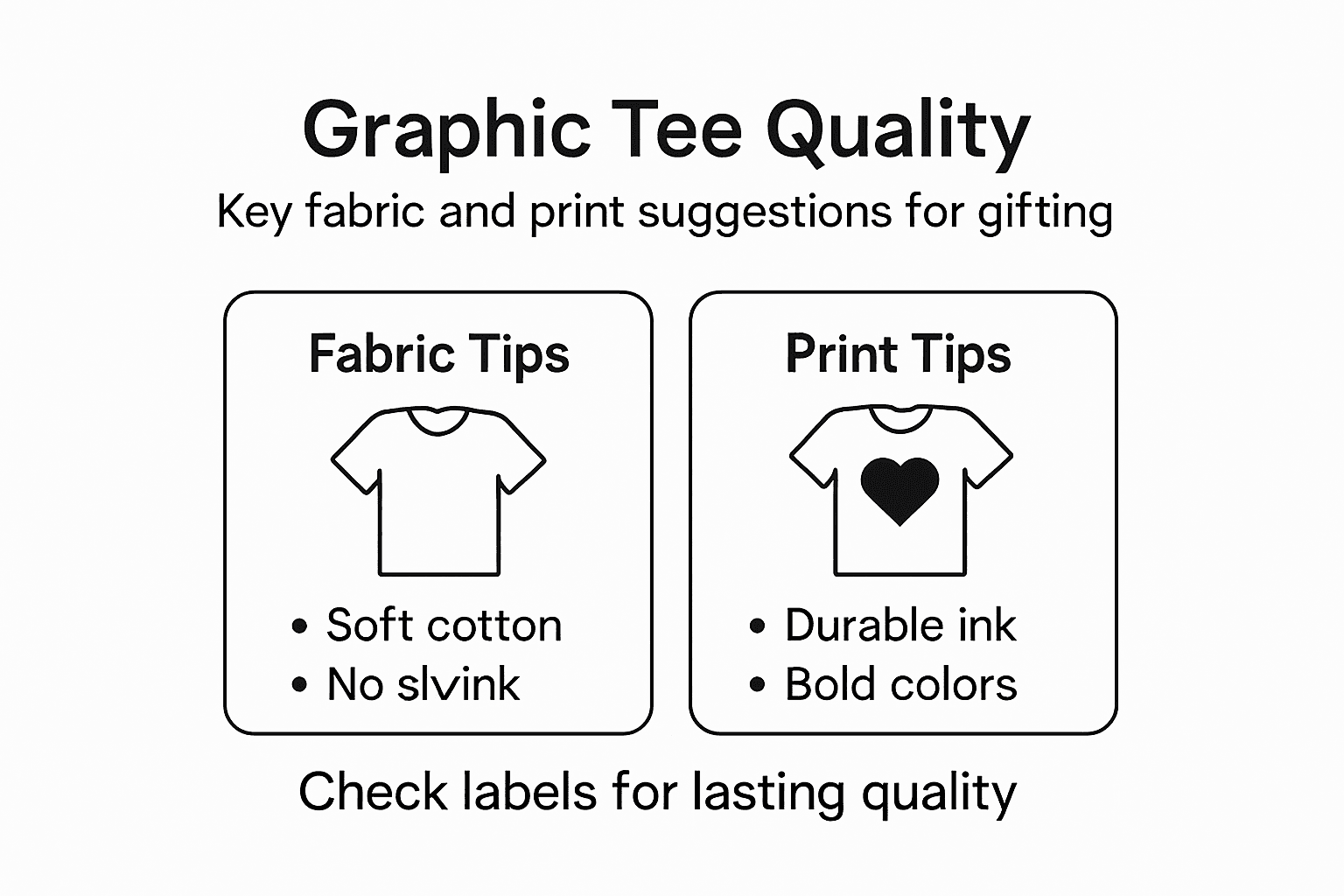 Infographic on graphic tee quality tips