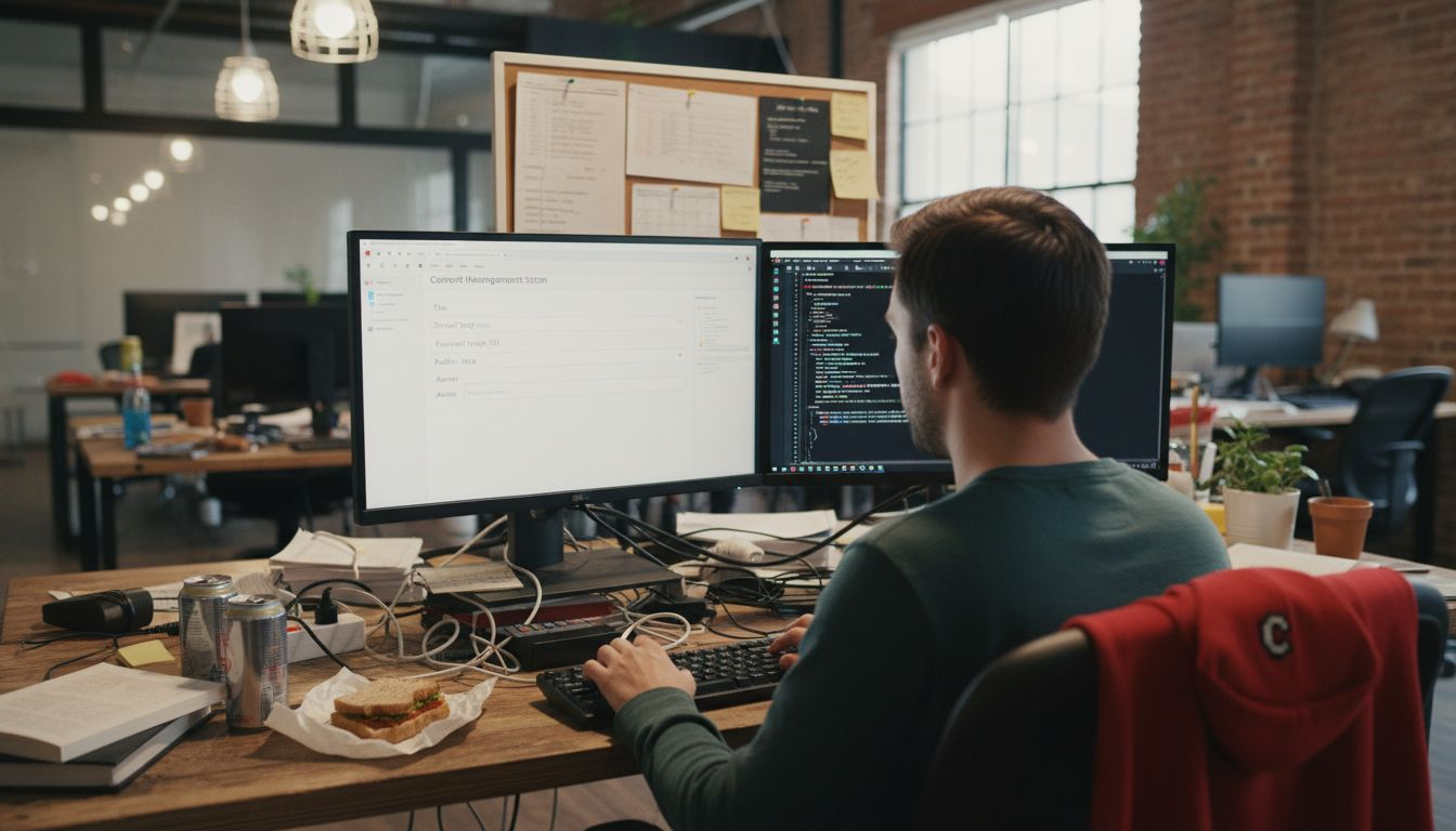 Developer building CMS admin modules