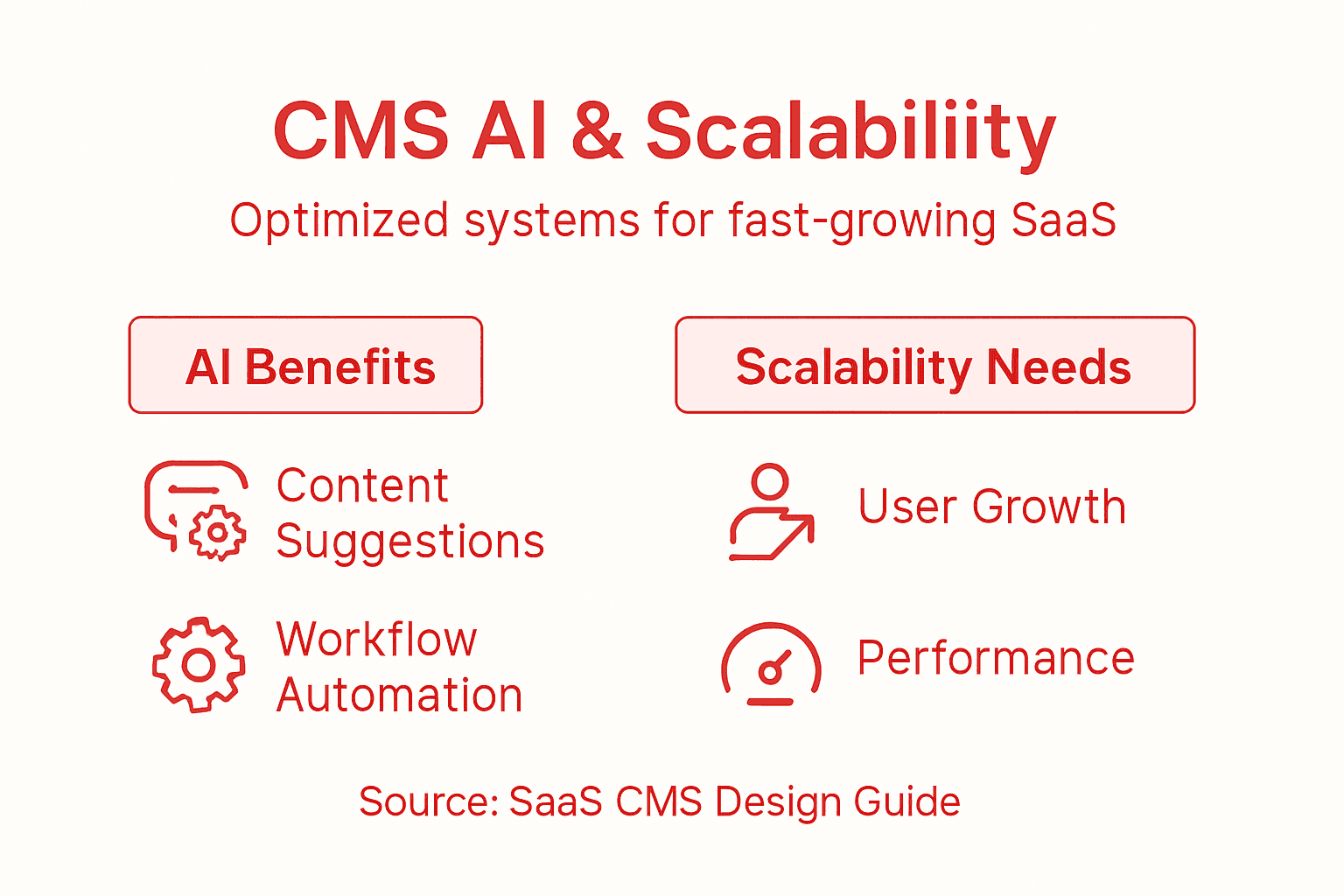 Infographic on CMS AI and scalability for SaaS