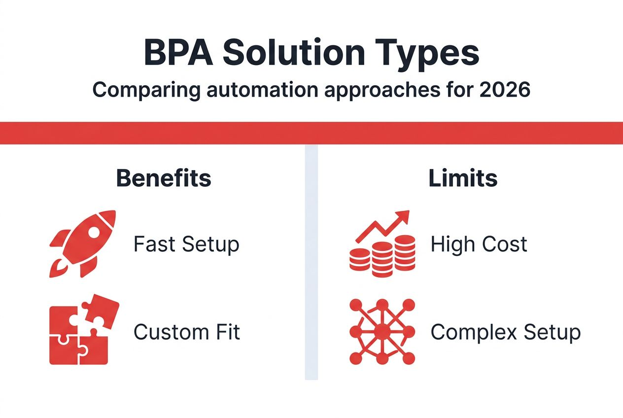 Infographic comparing BPA solution types