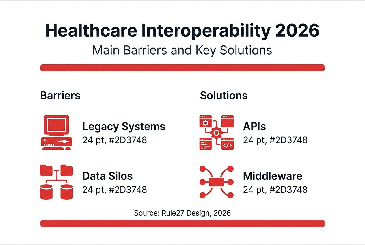 Infographic: main barriers and solutions for interoperability