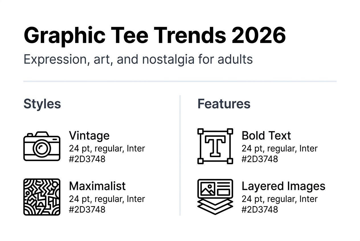Infographic showing adult graphic tee trends