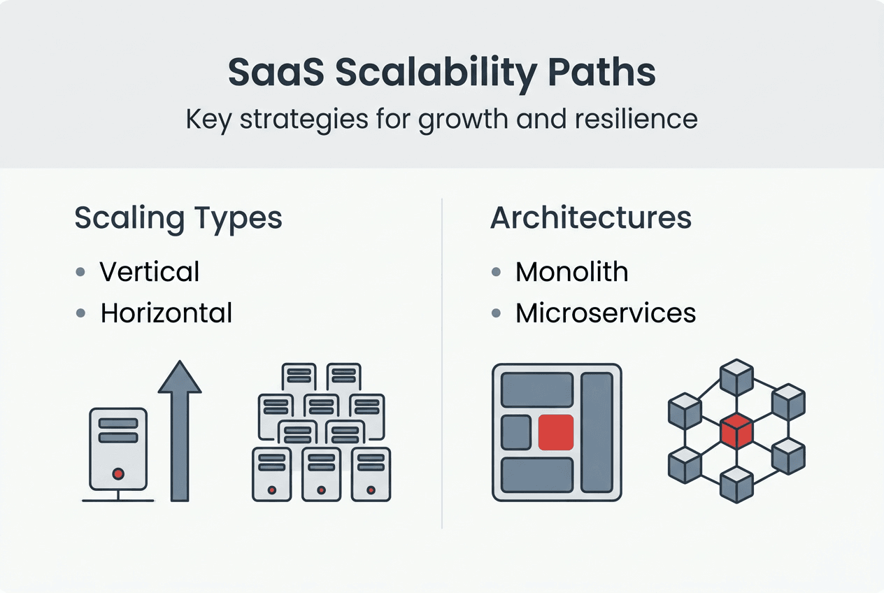 Infographic of key SaaS scalability strategies