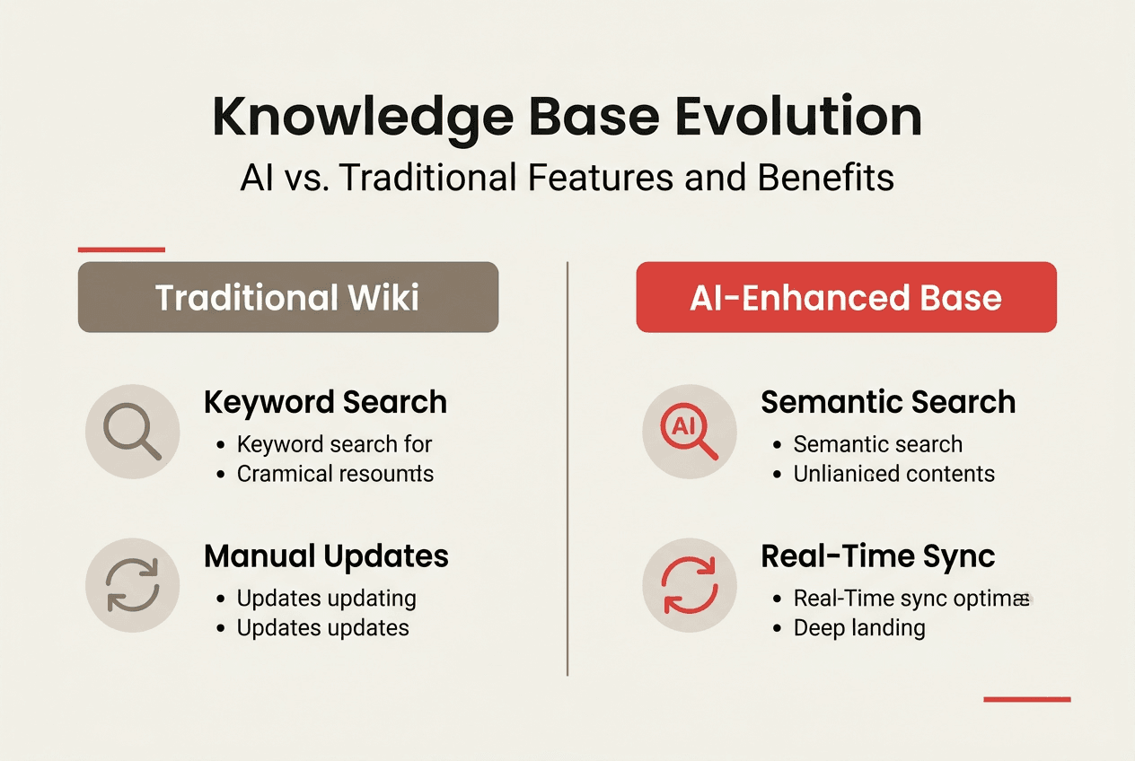 Infographic comparing AI and traditional knowledge bases