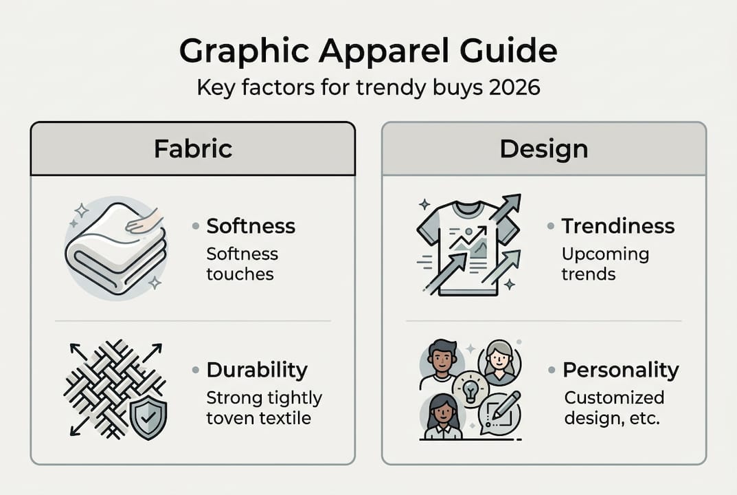 Infographic listing graphic apparel buying tips