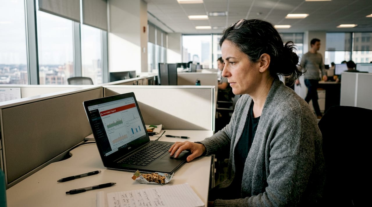 Engineer monitoring real-time dashboard alerts