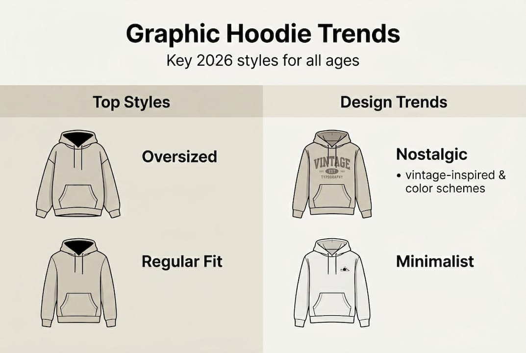 Infographic of graphic hoodie styles and trends