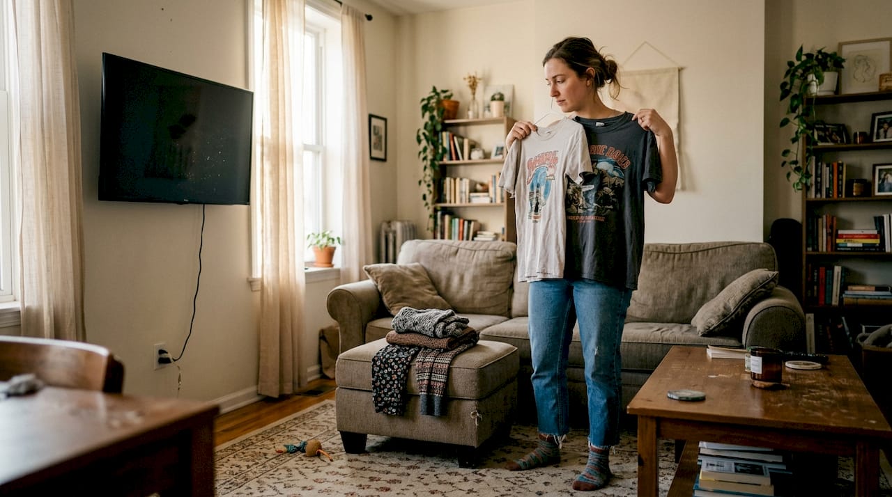 Choosing graphic tees for mixing outfits at home
