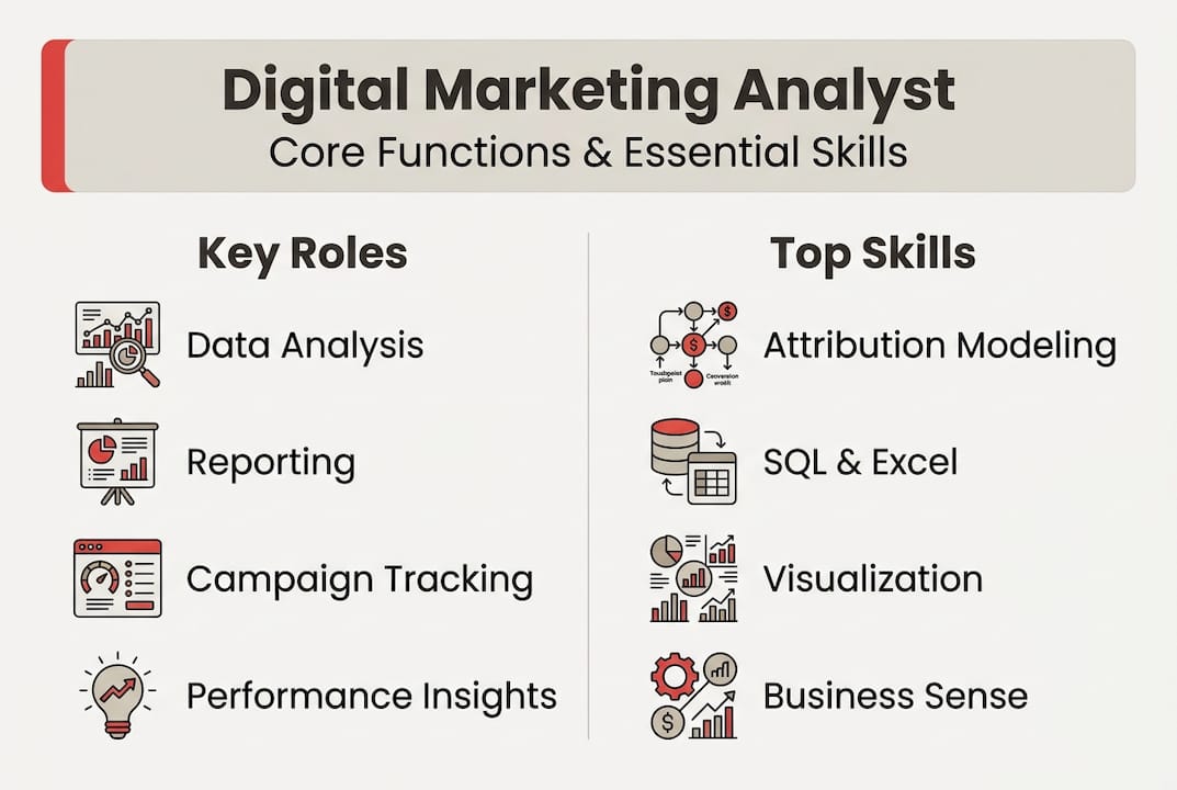 Infographic of analyst roles and skills