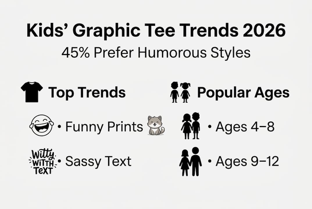 Infographic on 2026 kids’ graphic tee trends