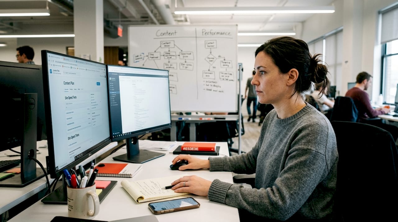 Manager balancing content and performance tasks