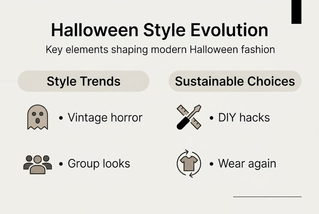Infographic showing key Halloween fashion trends and elements