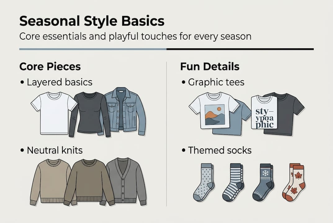 Seasonal style basics infographic core and fun