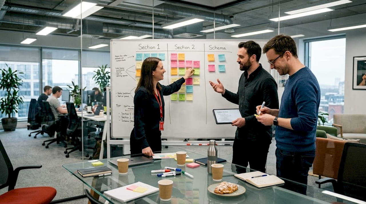 SaaS team organizing modular content sections