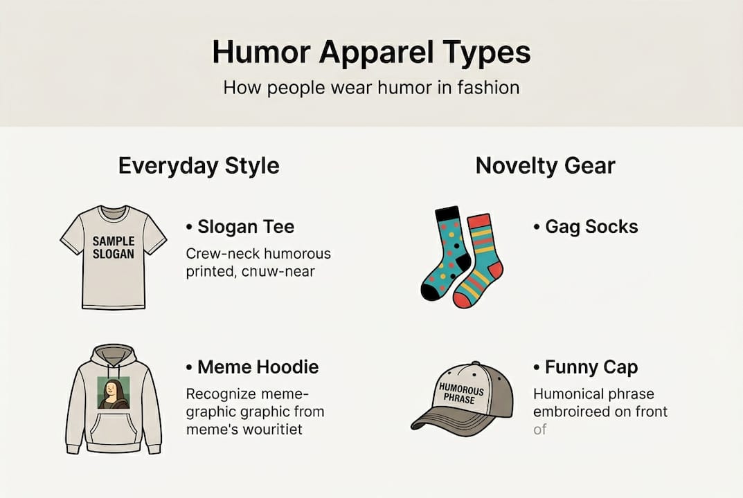 Infographic on humor clothing types and style