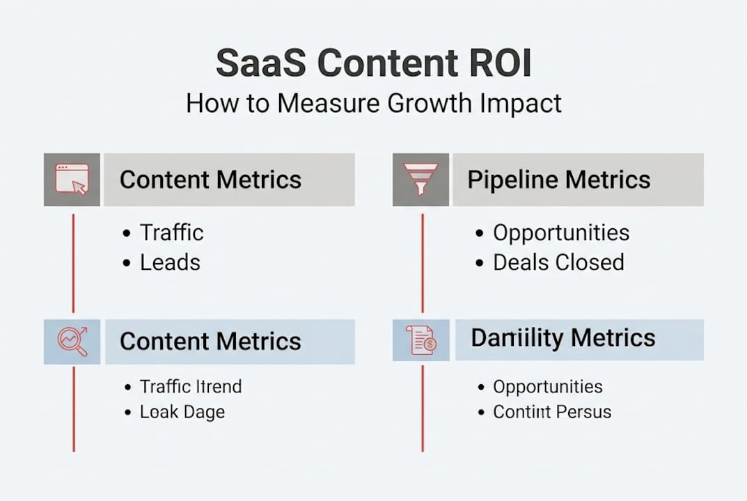 Infographic summarizing SaaS content measurement metrics