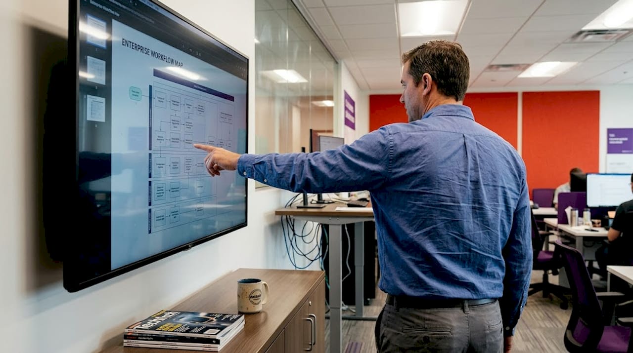 IT pro reviewing integration flow dashboard
