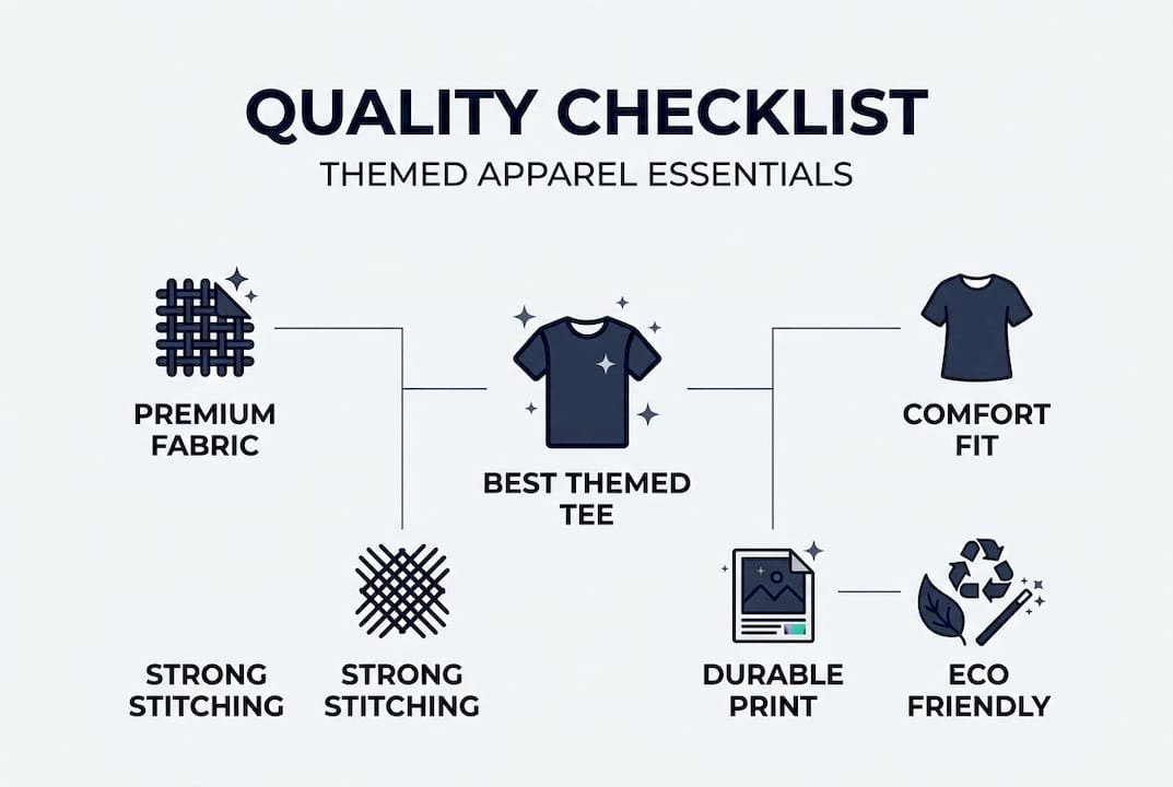 Infographic themed apparel quality hierarchy