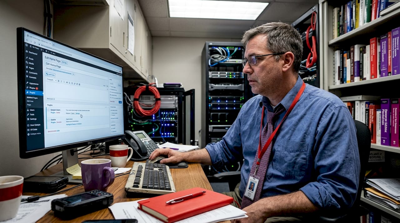 IT specialist managing WordPress CMS backend