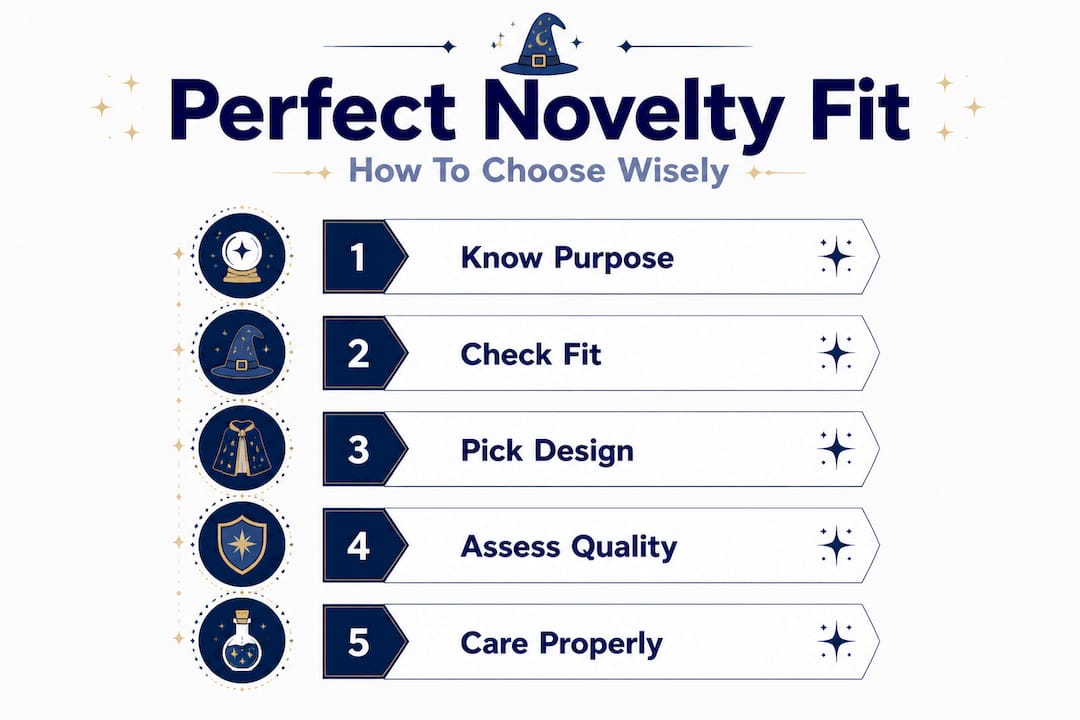 Infographic explaining novelty shirt selection steps