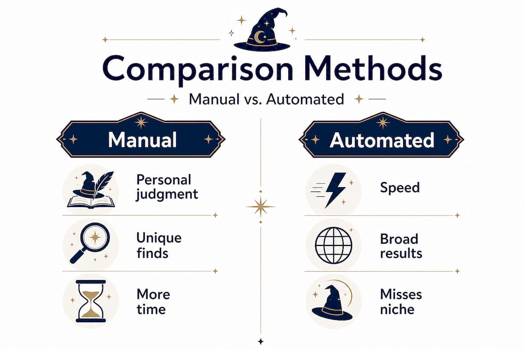 Infographic comparing manual versus automated shopping