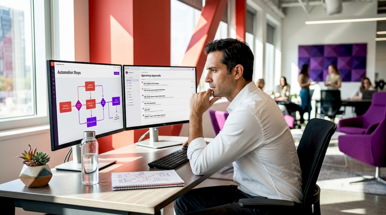 Manager views workflow automation dashboard