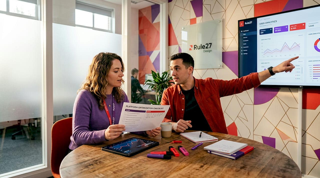 Team members reviewing SaaS process docs together