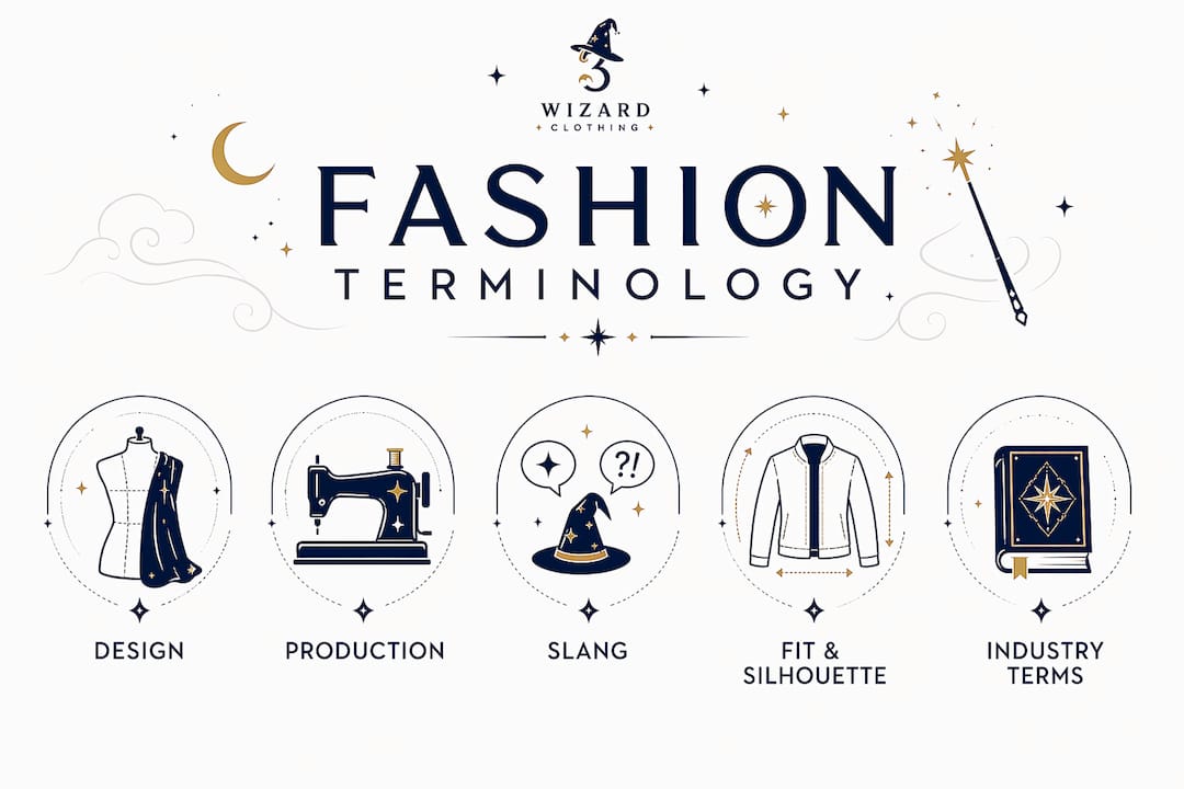 Infographic displaying hierarchy of fashion terminology categories