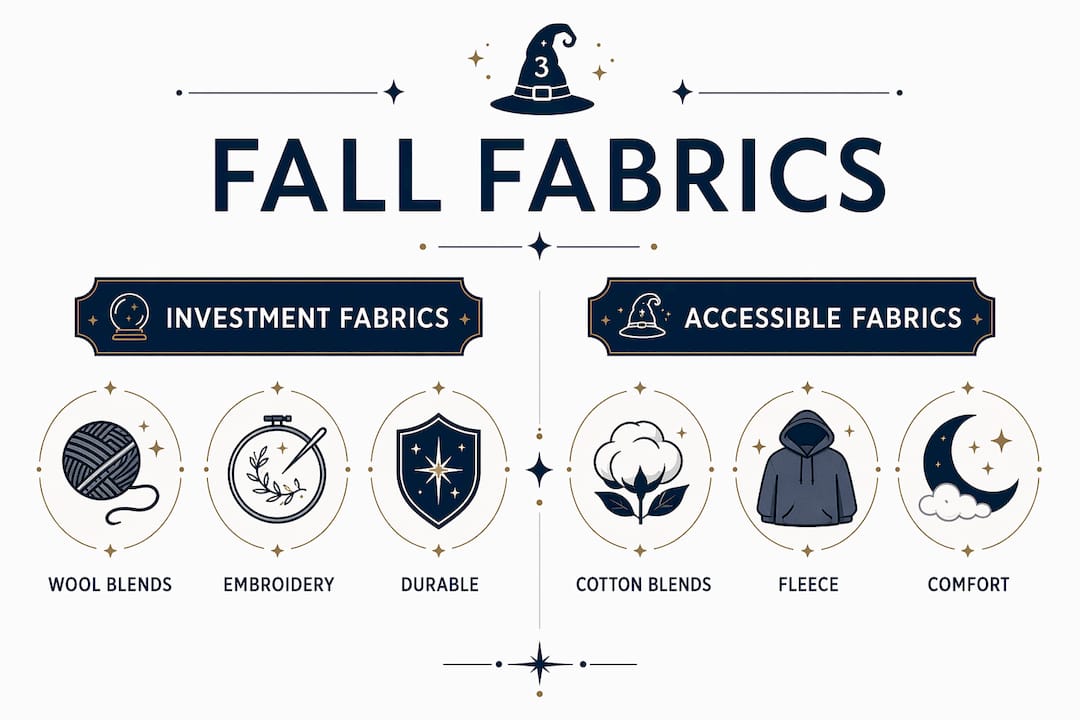 Infographic comparing fall apparel fabric types