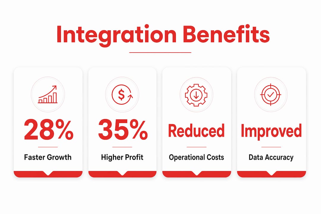 Infographic highlighting key integration benefits