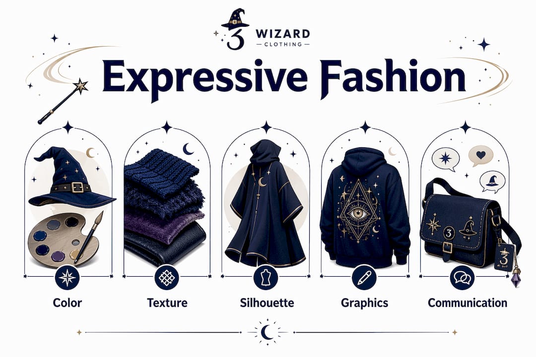 Infographic showing key elements of expressive fashion