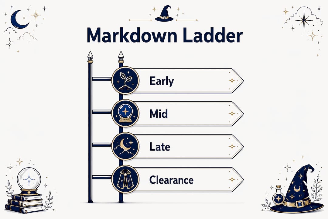 Infographic illustrating markdown ladder stages