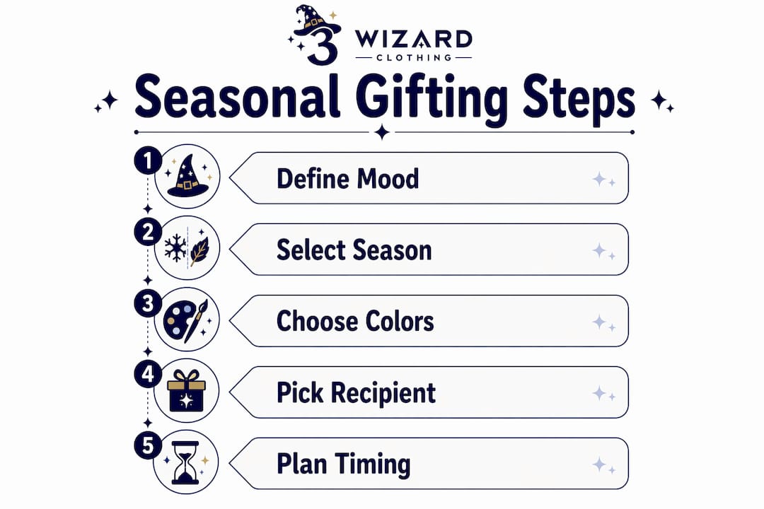 Infographic outlining steps for seasonal fashion gifting