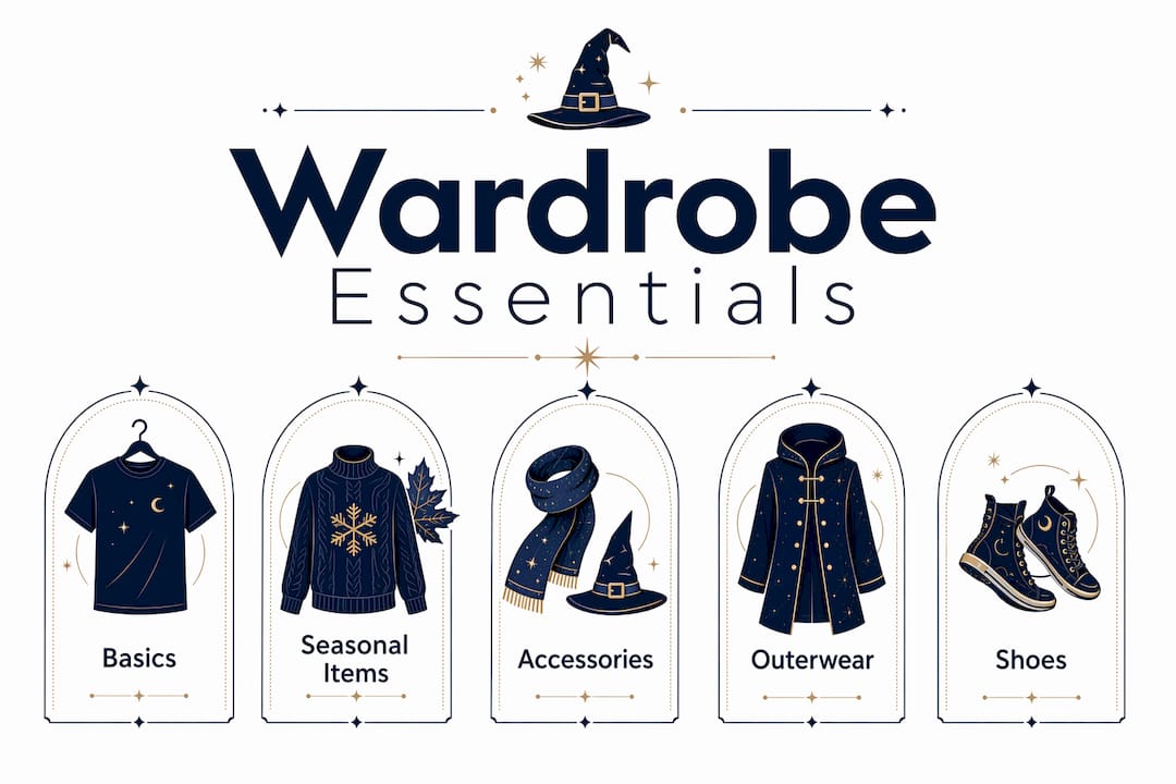 Infographic of core seasonal wardrobe components