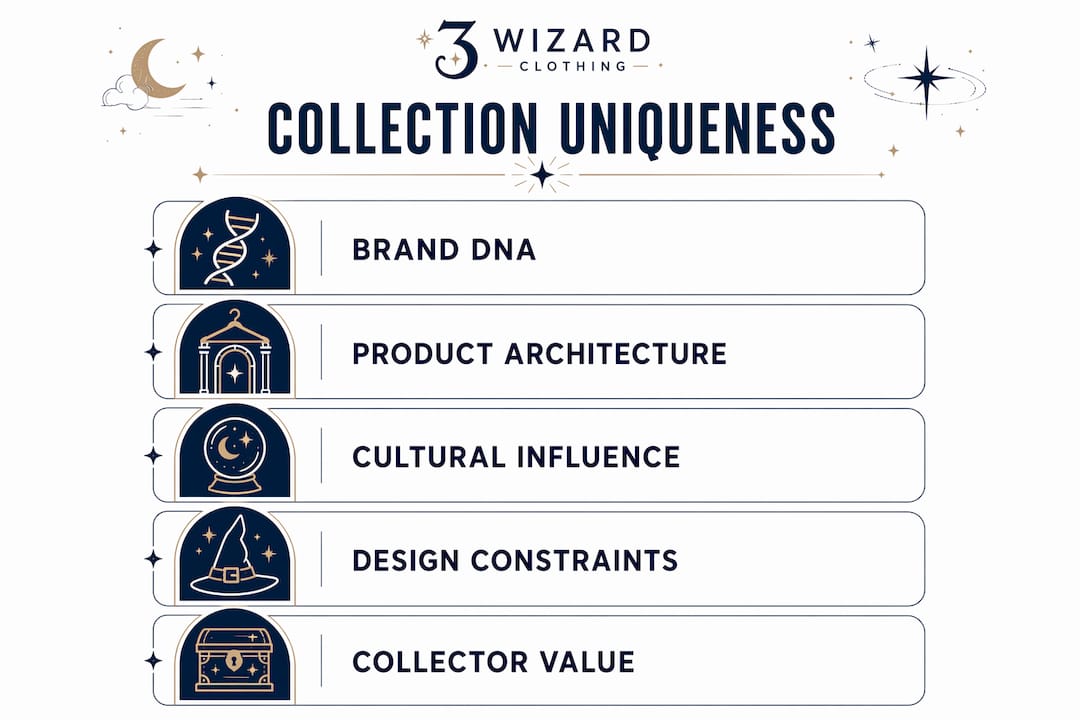 Infographic showing steps to clothing collection uniqueness