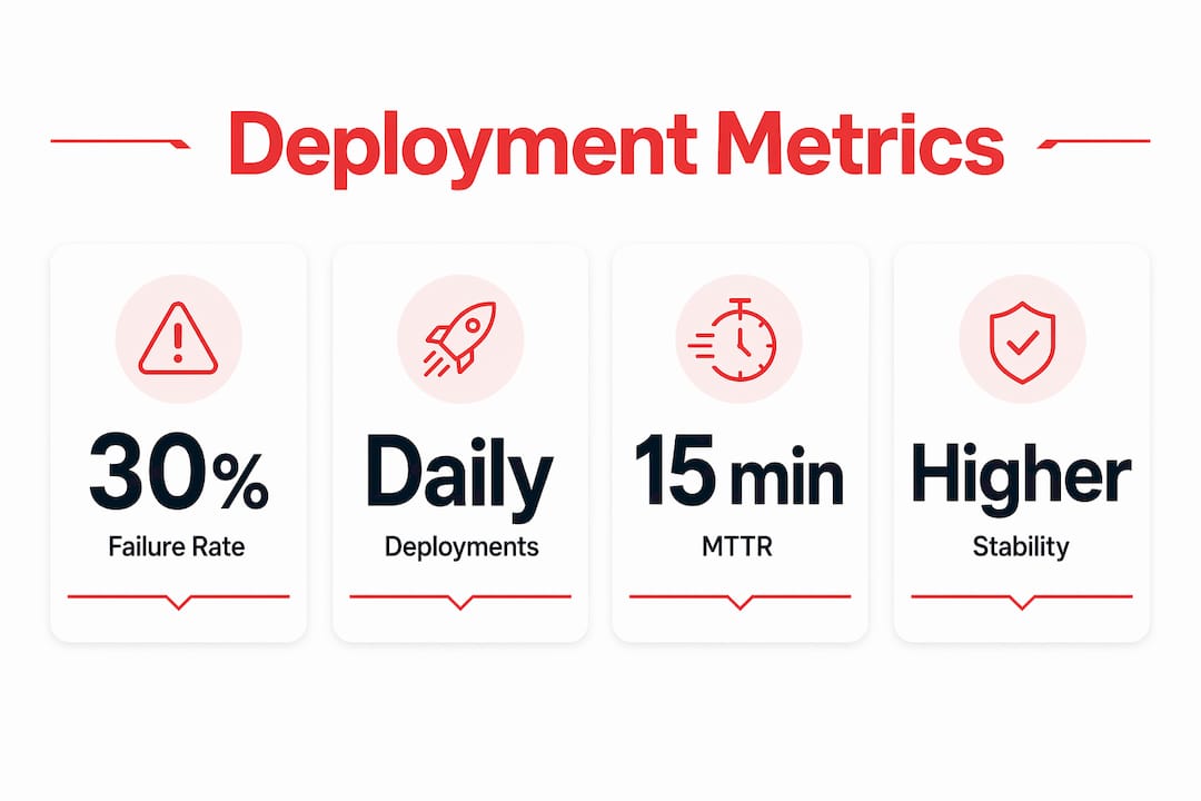 Infographic of continuous deployment key metrics
