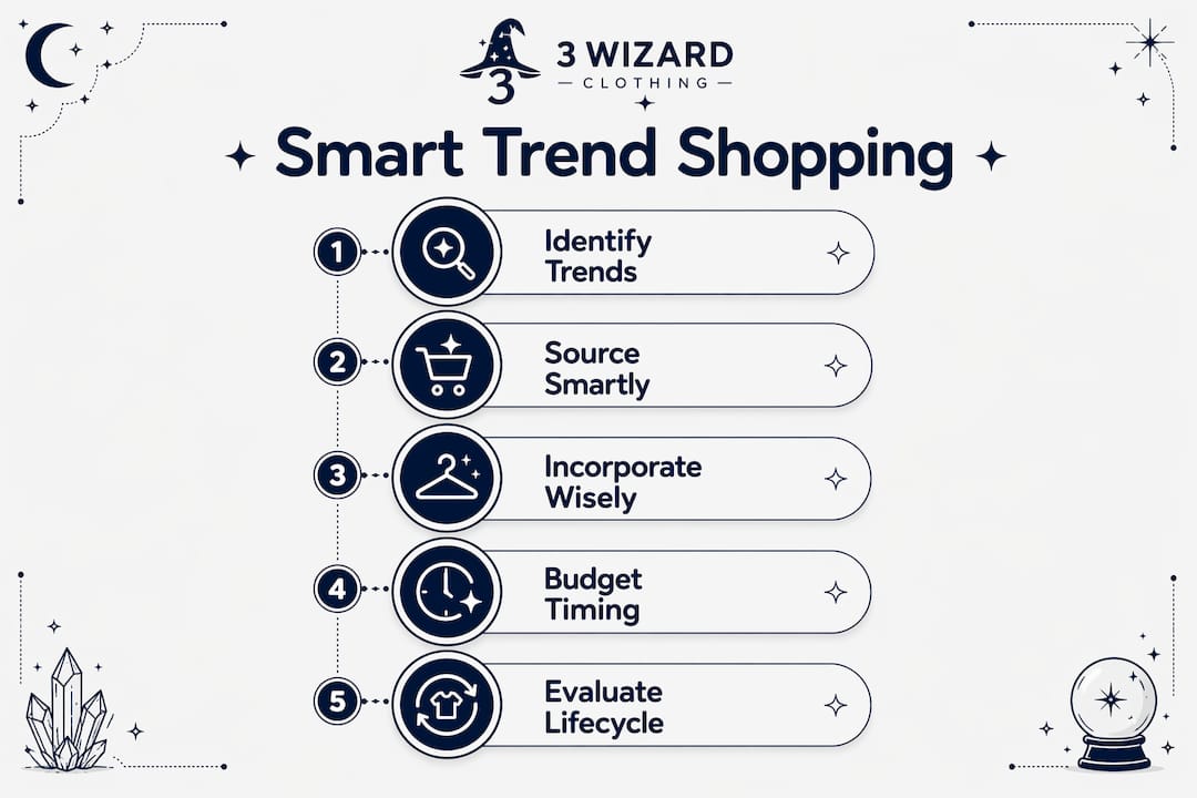 Infographic showing smart trend shopping steps