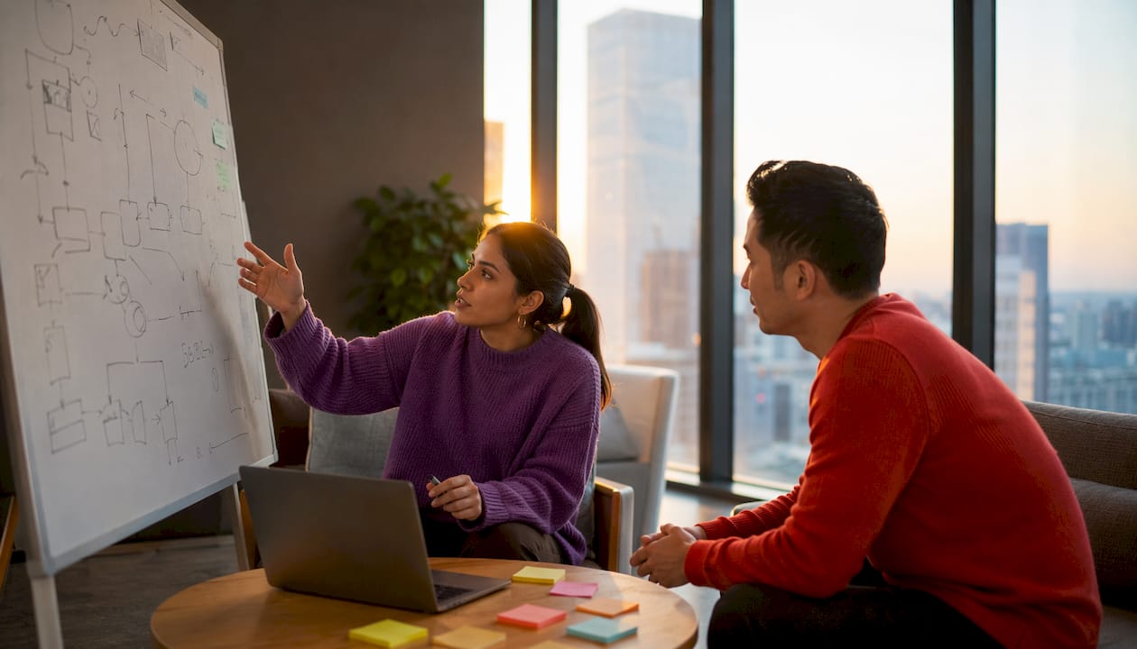 Engineers collaborating on query processing