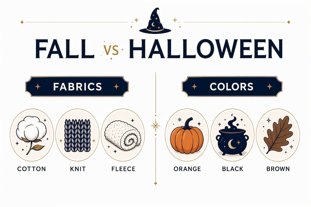 Infographic comparing fall and Halloween attire