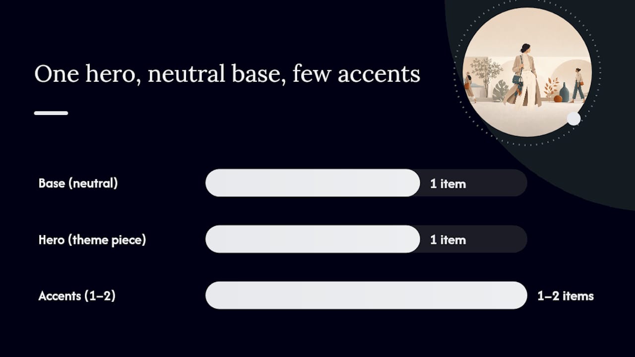 How do you assemble a themed outfit step by step? — overview diagram