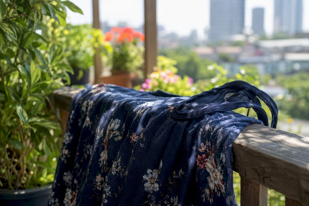 Breathable flowy tank top fabric on clothesline