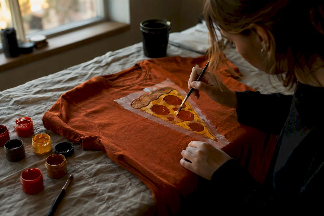 Hands painting fabric Halloween costume shirt design