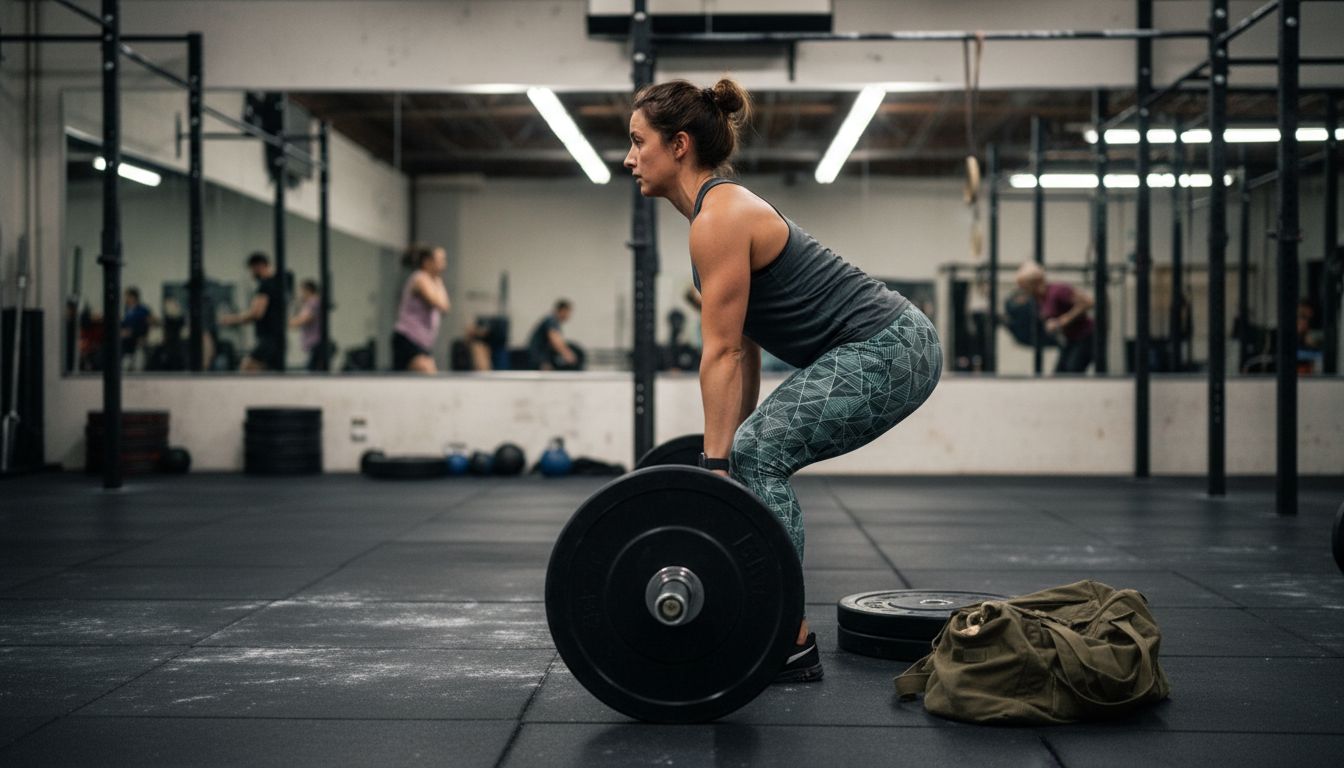 Athlete lifting with correct spinal alignment