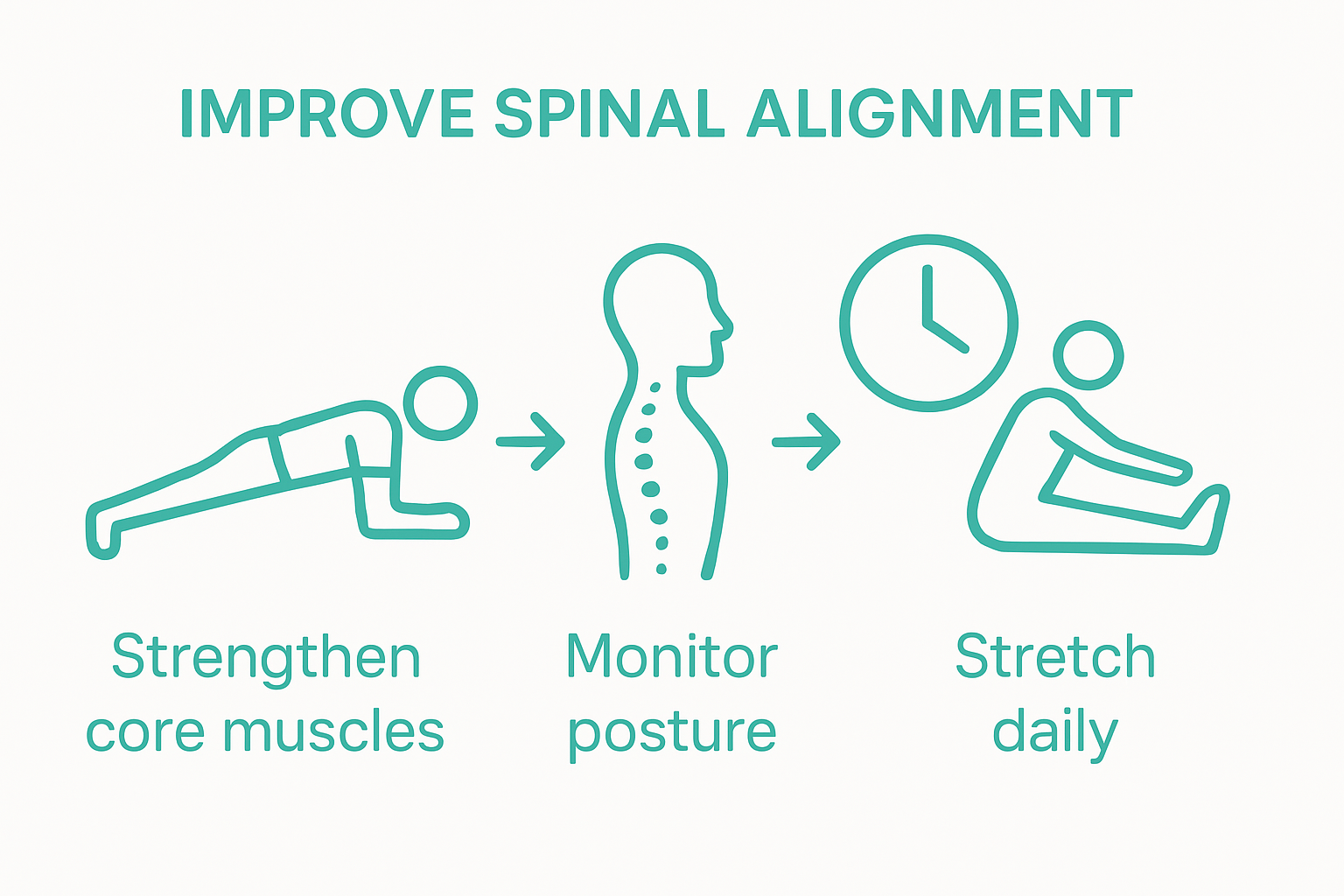 Infographic of steps to correct spinal alignment