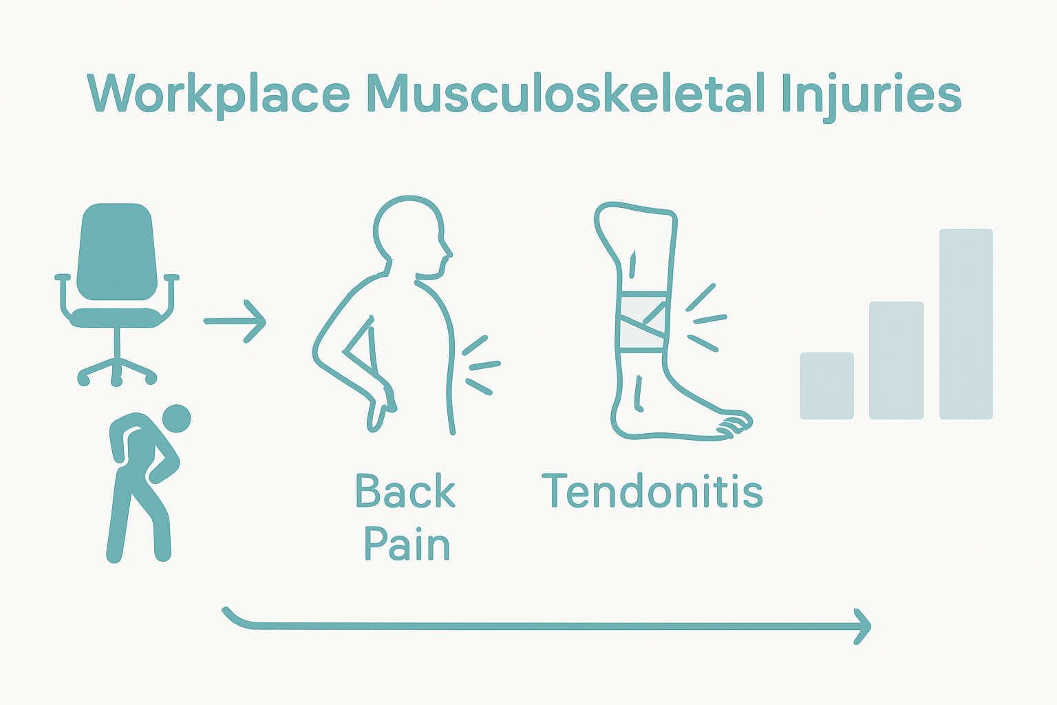 Infographic showing workplace injury prevention strategies