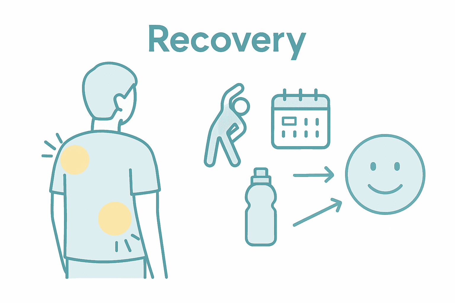 Infographic about pain triggers and recovery steps