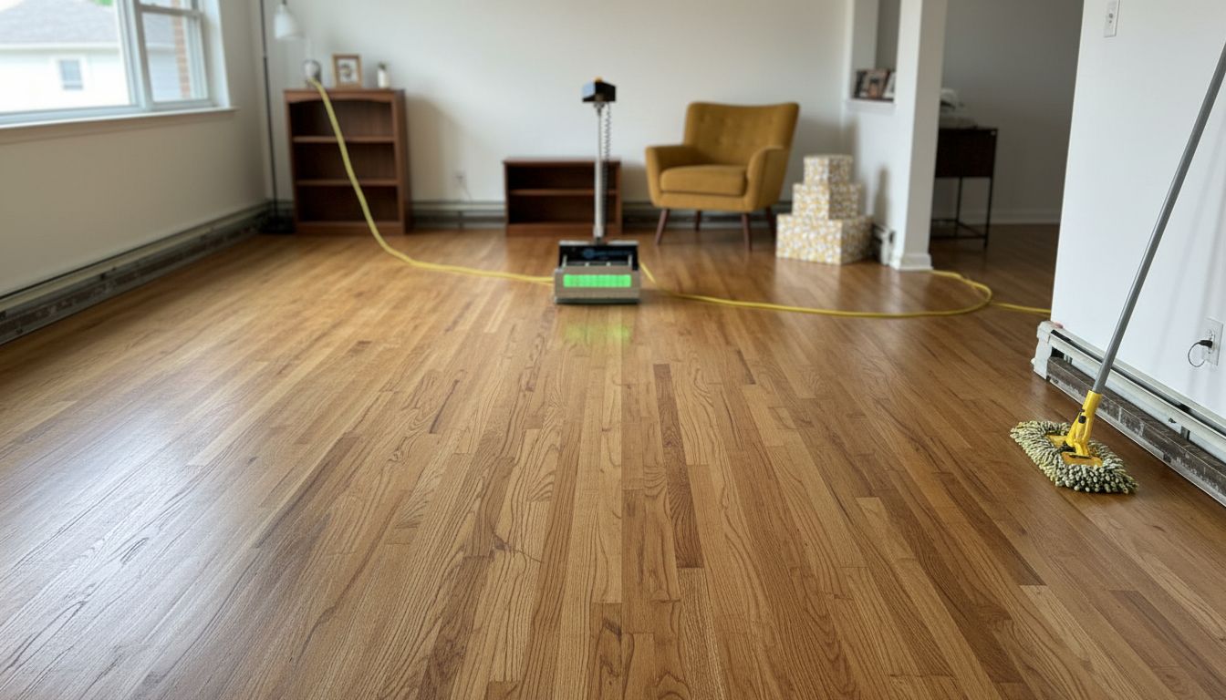 before after floor buffing