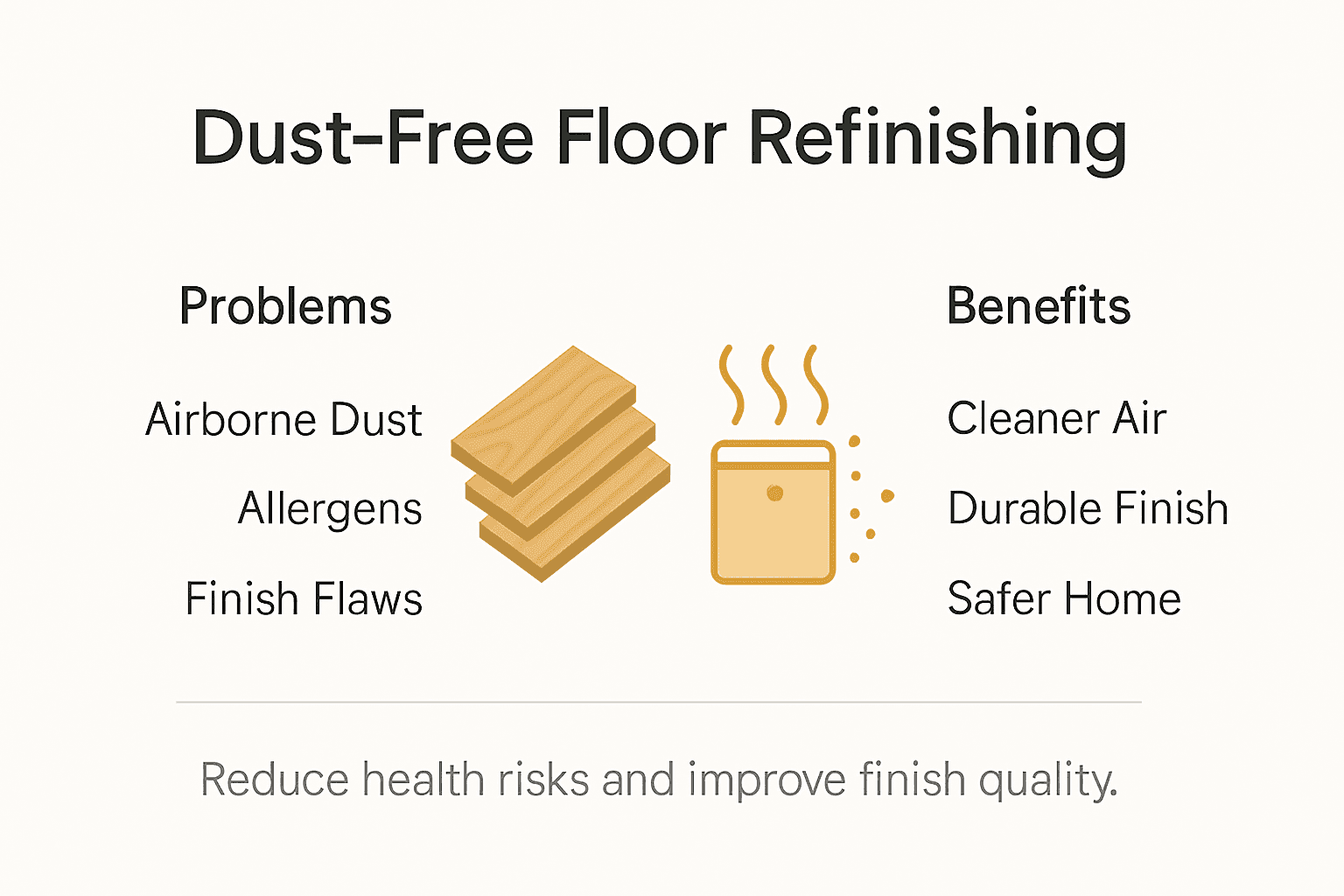 Infographic on dust-free floor refinishing benefits