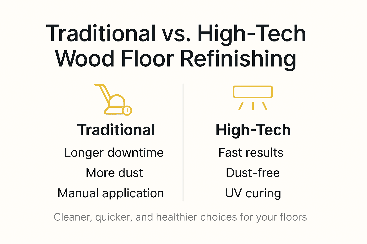 Infographic comparing floor refinishing methods