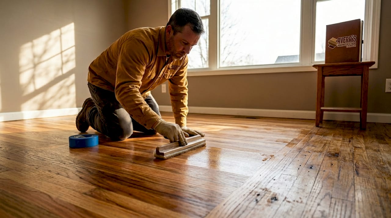Applying UV finish to residential hardwood floor